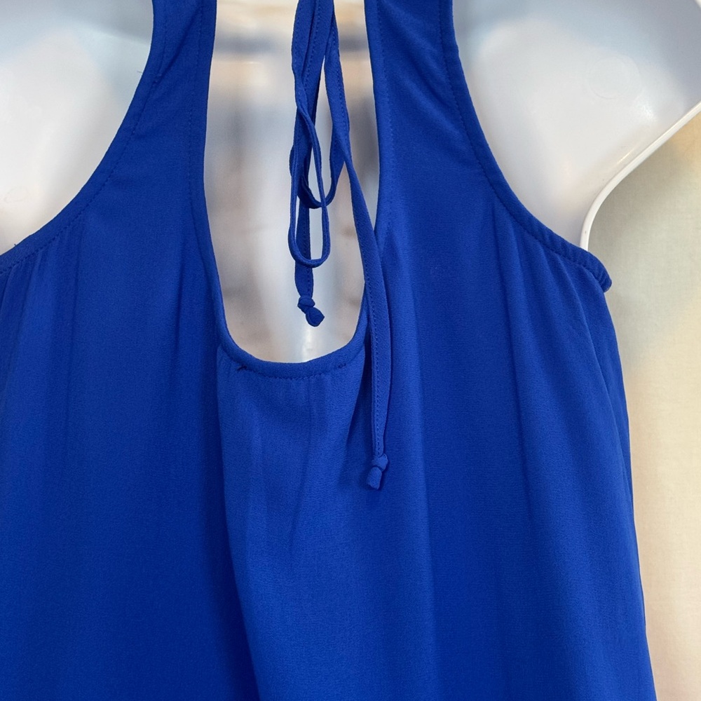 D-161 My Michelle Blue with Colorful Embroidered Detail Sleeveless MIDI Dress - Picture 10 of 12